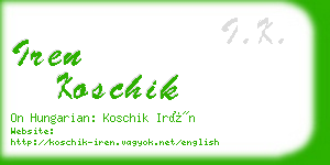 iren koschik business card